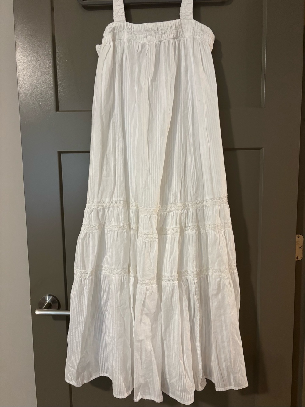 Abercrombie & Fitch White Tiered Maxi Sundress